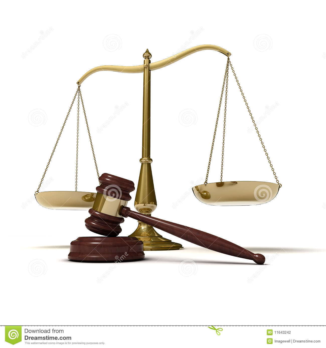 Scales Of Justice And Judge S Gavel Isolated On White Background 