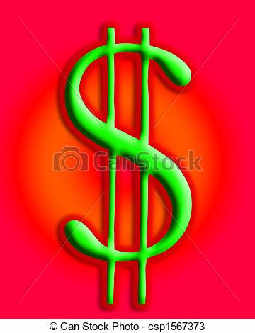 Sign   A Dollar Sign For Money Concepts Csp1567373   Search Clipart    