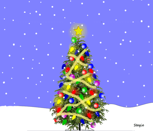 Snow Fall And Christmas Tree   My Second Moving Graphic In Photoshop