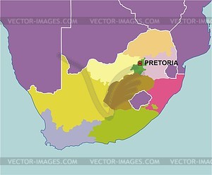 South Africa Map   Vector Clip Art