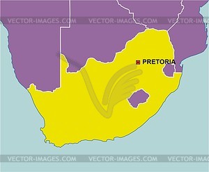 South Africa Map   Vector Clipart