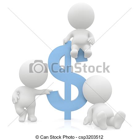 Stock Illustration   3d Men Around A Dollar Sign   Stock Illustration