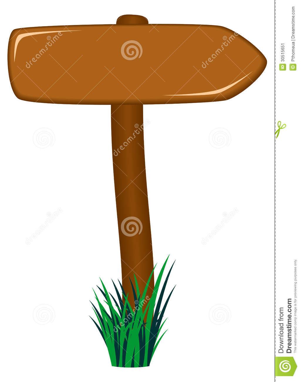 Stock Image  Wooden Road Sign As Arrow In Grass