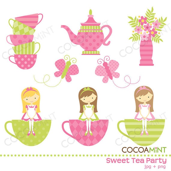 Sweet Tea Party Clip Art   Printable   Pinterest