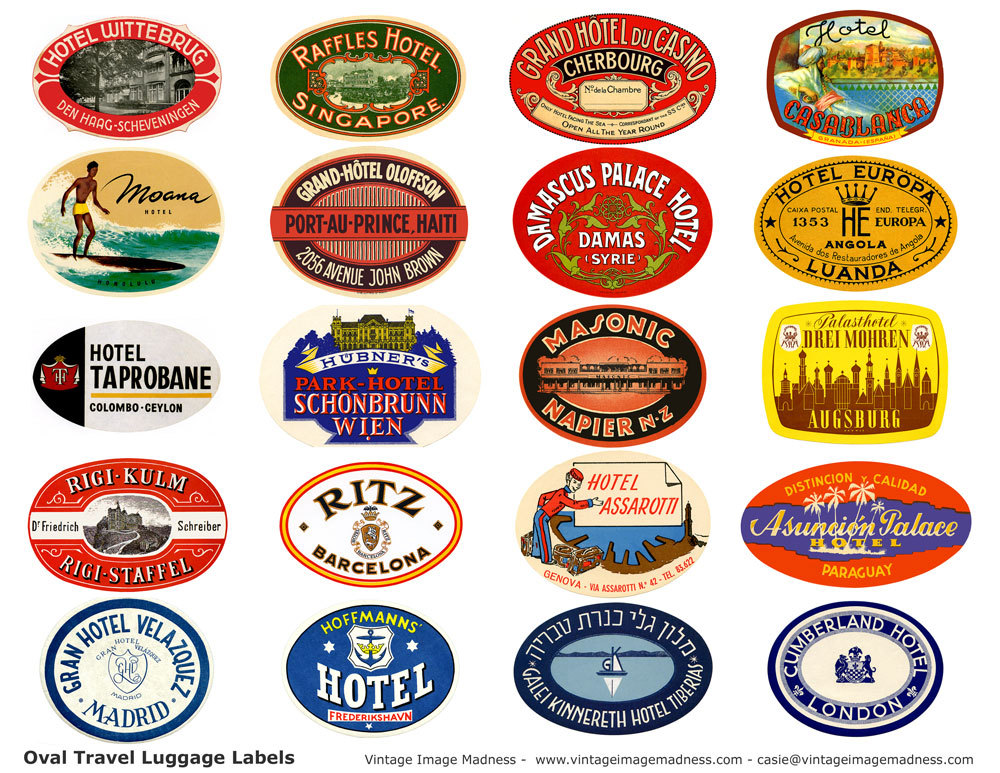 Travel Luggage Stickers Vintage Travel By Vintageimagemadness