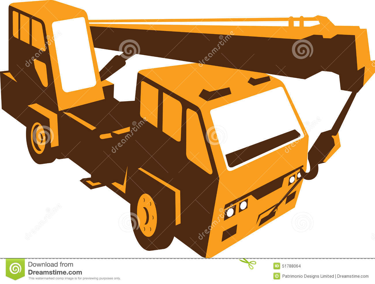 Truck Crane Cartage Hoist Retro Stock Illustration   Image  51788064