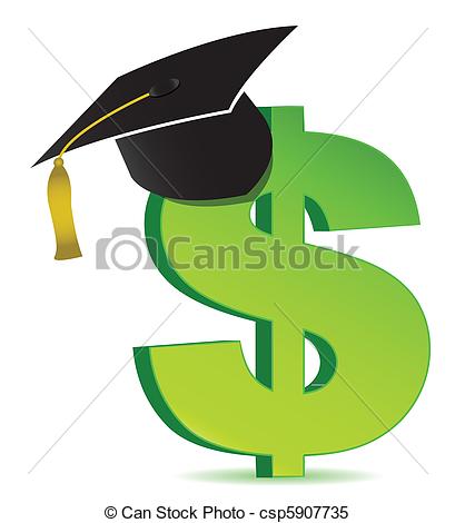 Vector   Dollar And Education Sign   Stock Illustration Royalty Free