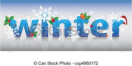 Vector   Word Winter Vector Illustration   Stock Illustration Royalty