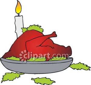 Candlelit Turkey Dinner   Royalty Free Clipart Picture