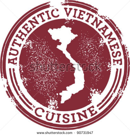 Classic Authentic Vietnamese Food Stamp   Stock Vector