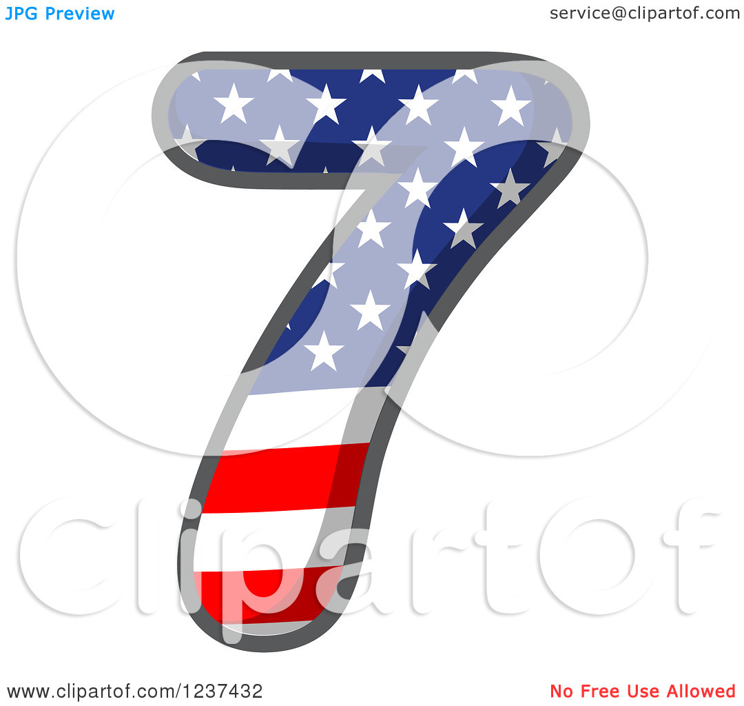 Clipart Of An American Flag Stars And Stripes Number 7   Royalty Free