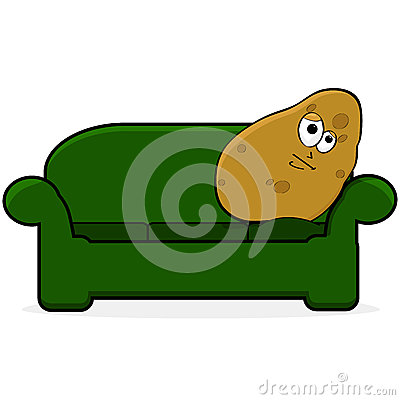 Couch Potato Sports Fan Cartoon Character Royalty Free Stock Photos
