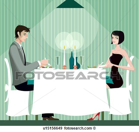 Enjoying Romantic Candlelit Dinner U15156649   Search Vector Clipart    