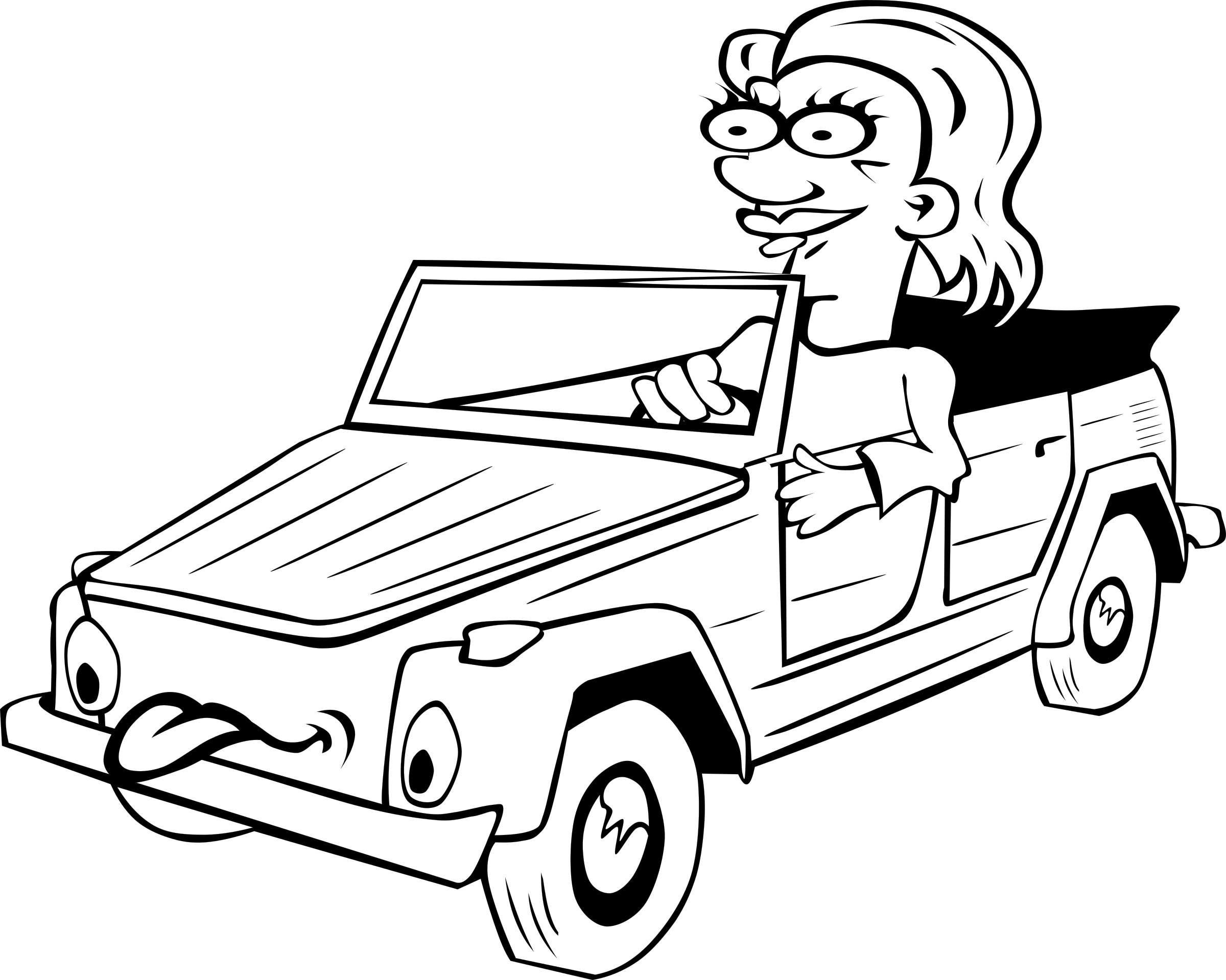 Girl Driving Car Cartoon 1 By Gerald G
