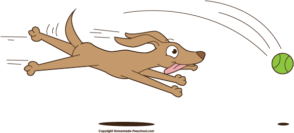 Home Free Clipart Free Dog Clipart Dog Chasing Ball