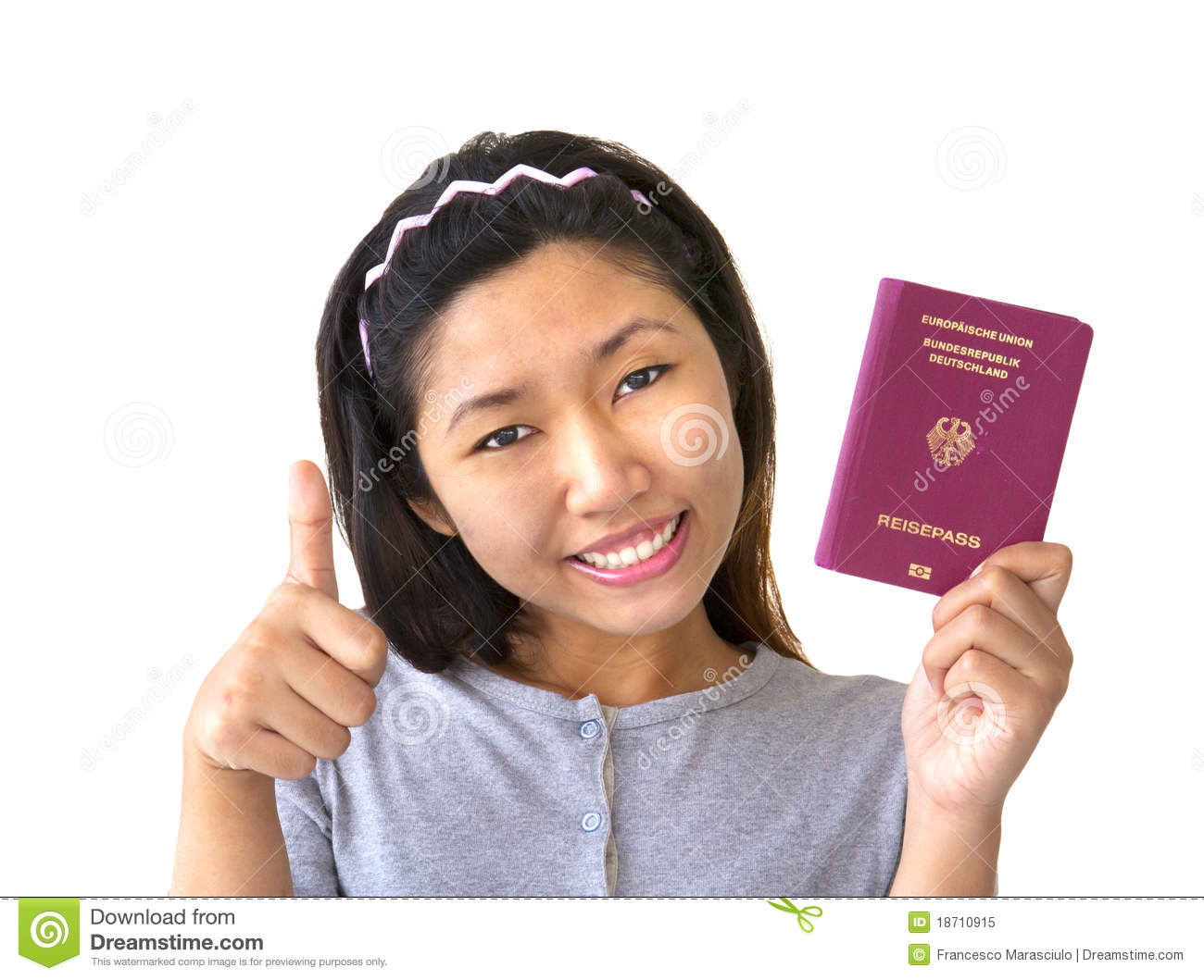 Immigrant Woman Holding German Passport Royalty Free Stock Photo