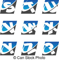 Letter Swoosh Clipart Vector Graphics  10 Z Letter Swoosh Eps Clip