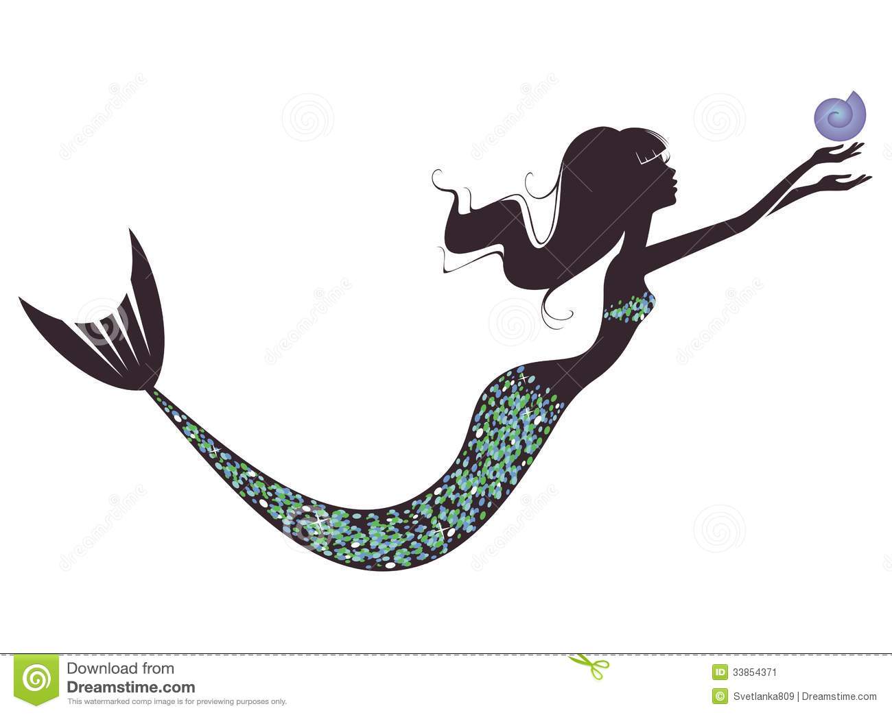 Mermaid Silhouette Stock Image   Image  33854371