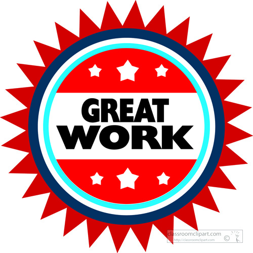 Motivational   Great Work Red Circle   Classroom Clipart