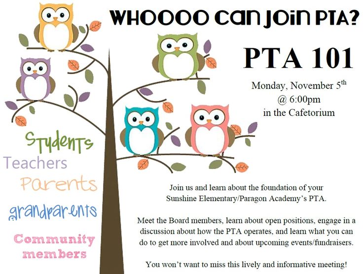 Pta Meeting Flyer  Nice Graphics And Very Welcoming    Back To School