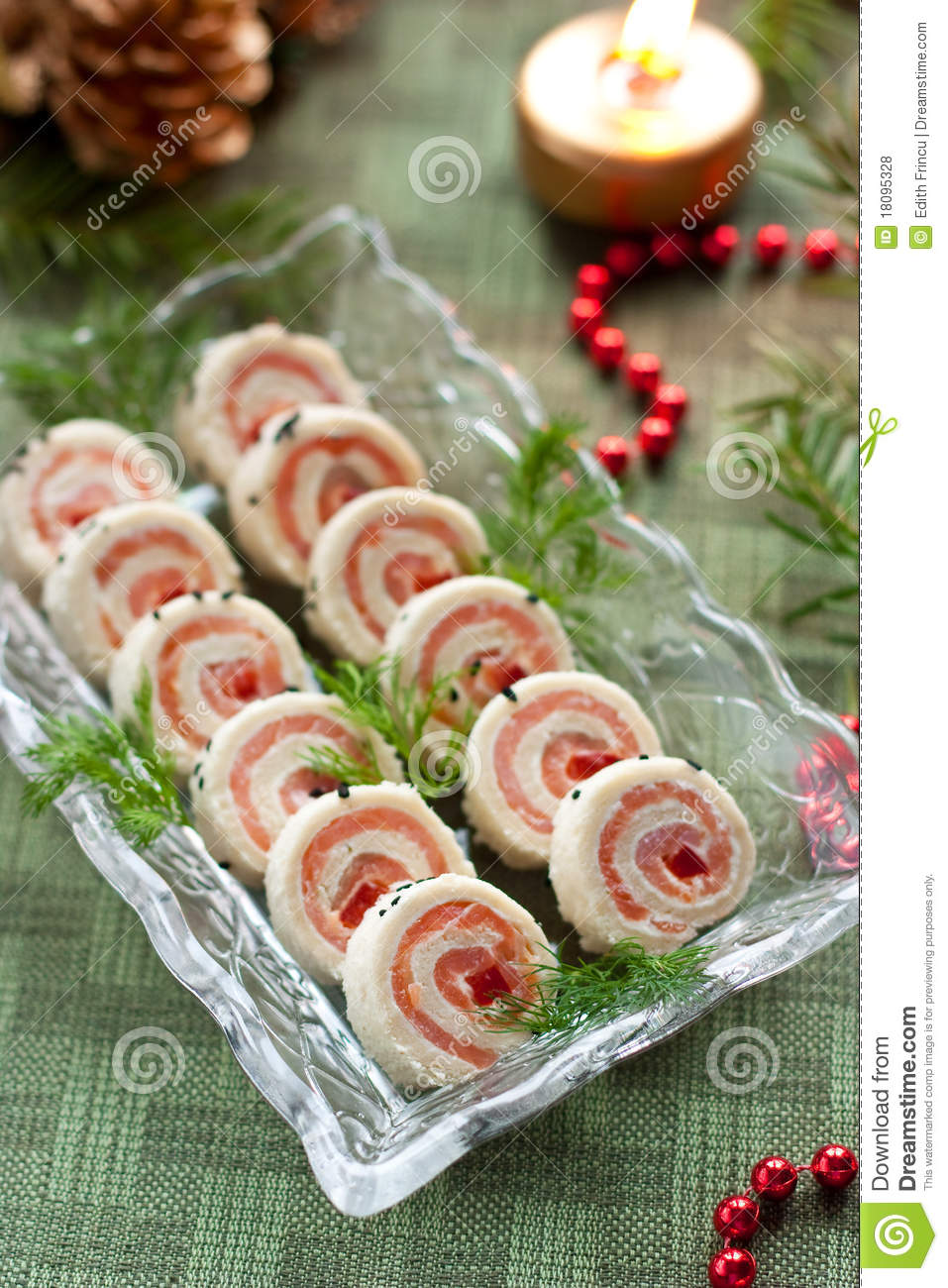 Salmon Bread Rolls Appetizers Royalty Free Stock Photos   Image