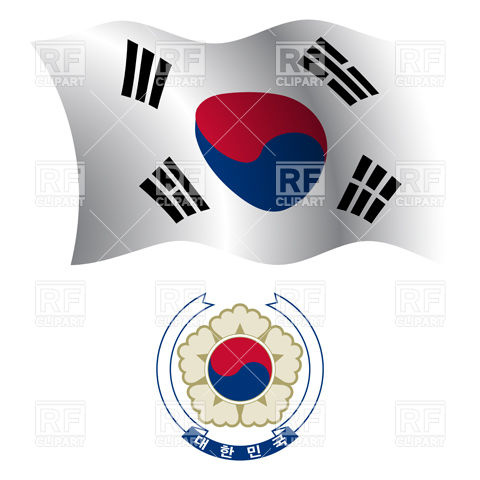South Korea Flag And Coat Of Arms Signs Symbols Maps Download