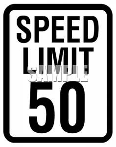 Speed Limit 50 Sign   Royalty Free Clipart Picture