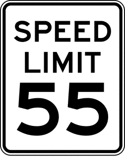 Speed Limit 55 Black And White