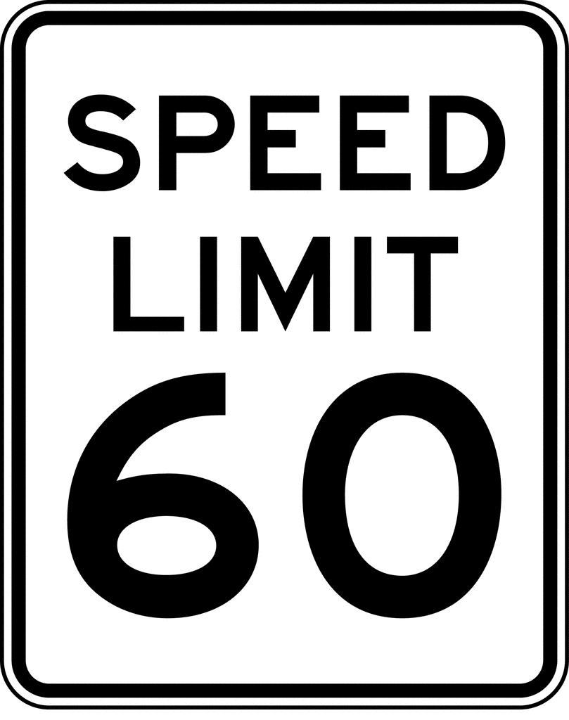 Speed Limit 60 Black And White