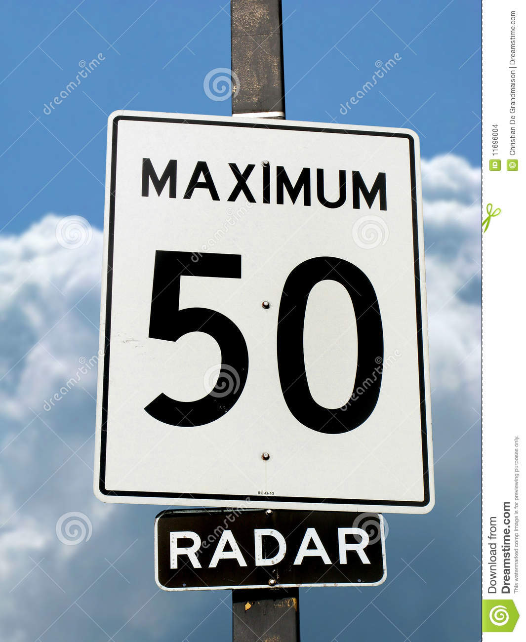 Speed Limit Sign Stock Images   Image  11696004