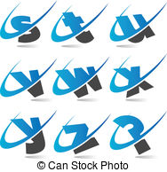Swoosh Small Letters Icons Set 3   Vector Set Of Small