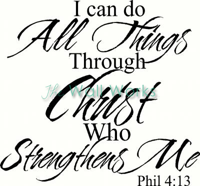 All Things Through Christ Vinyl Decal   Religious Vinyl Decals