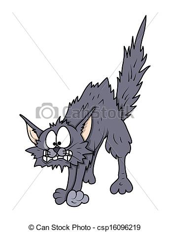 Art Of Scared Funny Cat   Halloween Vector   Drawing Art Of Scared