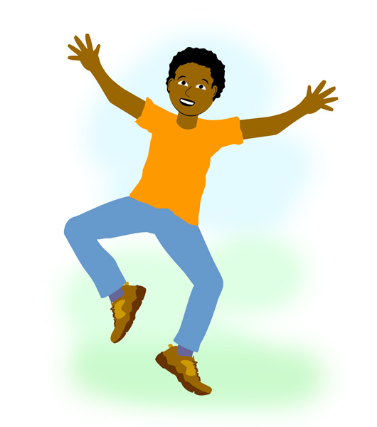Boy Leaping For Joy   Free Art Images For Christians