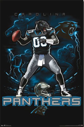 Carolina Panthers Football Sports Team Logo Poster Print Shabby Paper