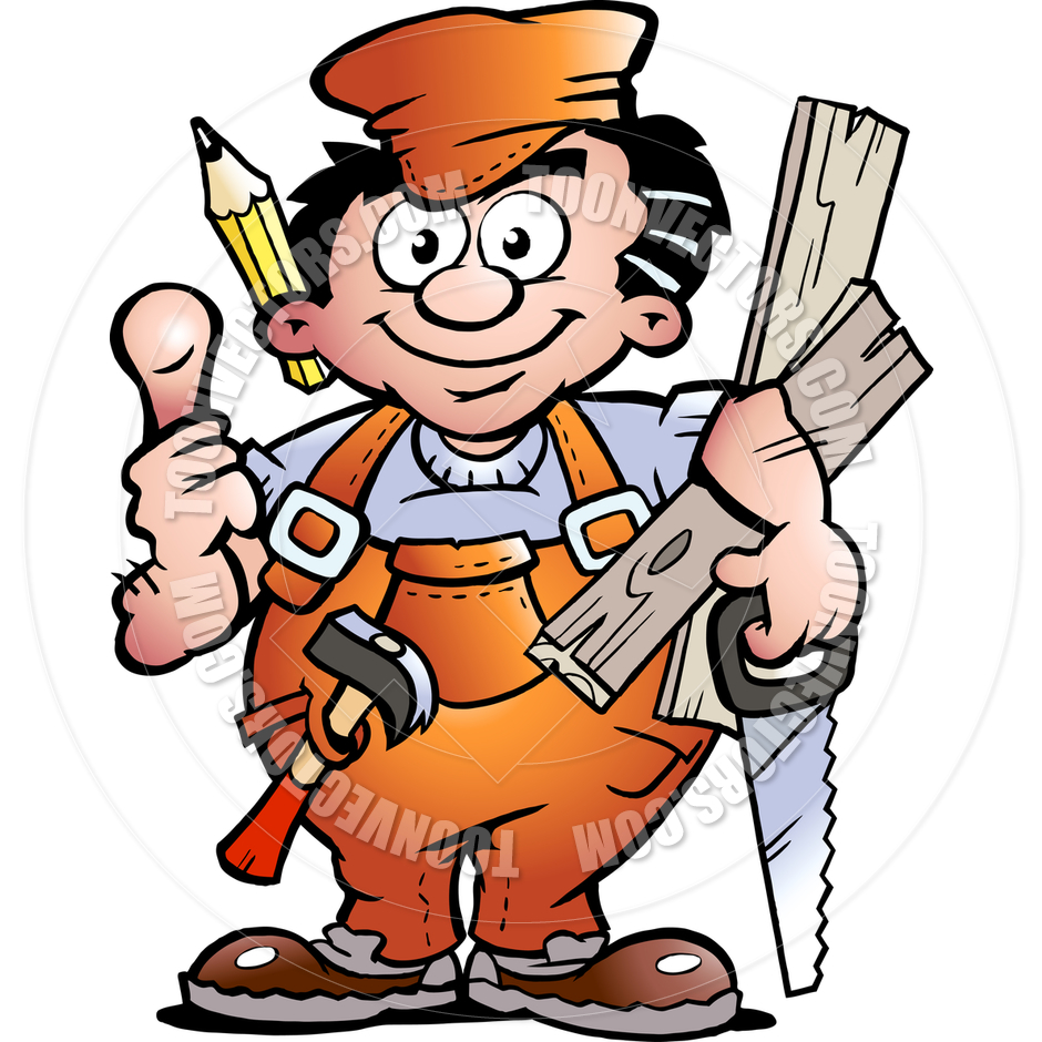 Cartoon Carpenter Handyman By Poul Carlsen   Toon Vectors Eps  63628