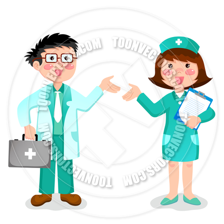 Cartoon Doctor And Nurse By Ayelet Keshet   Toon Vectors Eps  50796