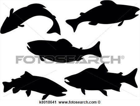 Clipart   Fish Silhouette  Fotosearch   Search Clip Art Illustration