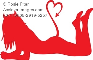 Clipart Illustration Of A Sexy Devil Girl Laying Down