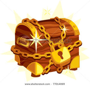 Clipart Image Of Treasure Box Chained And Locked 