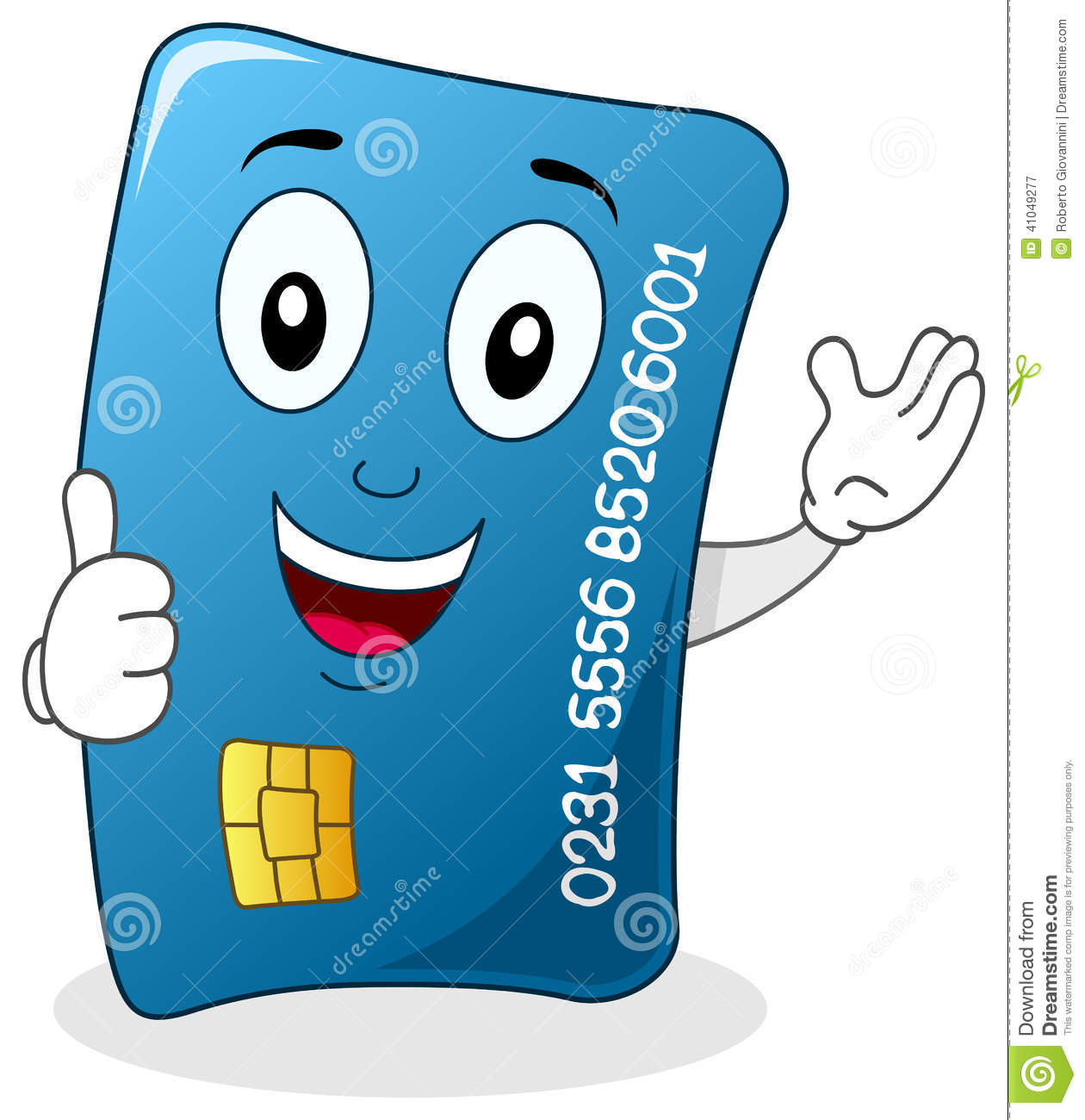 Credit Card With Thumbs Up Character Stock Vector   Image  41049277