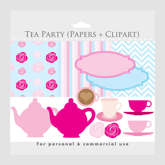 Elegant Tea Party Clip Art Http   Www Etsy Com Listing 109513599 Tea
