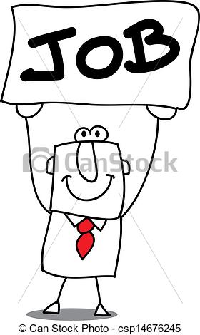 Eps Vector Of To Look For A Job   This Man With A Sign Job Is    