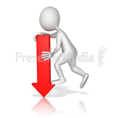 Figure Pointing Red Arrow Down   Presentation Clipart   Great Clipart