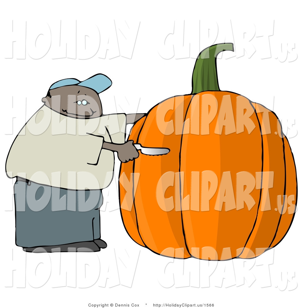 Larger Preview  Holiday Clip Art Of An African American Man Carving A