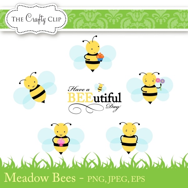 Meadow Bees Clipart Set   School   Pinterest
