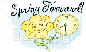 Spring Forward With Happy Flower   Christian Calendar Clipart