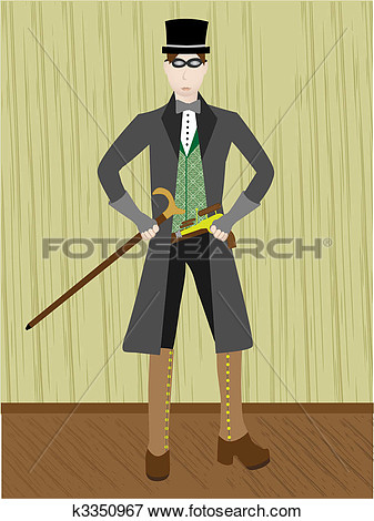 Steampunk Man Standing In Rustic Room Vector K3350967   Search Clipart