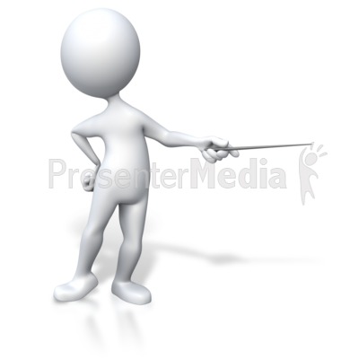 Stick Figure Presenter Pointing   Education And School   Great Clipart