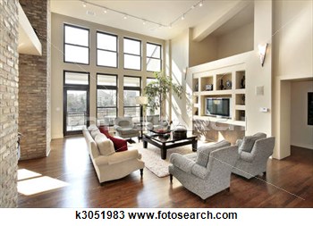 Stock Photo Of Family Room In Open Floor Plan K3051983   Search Stock    